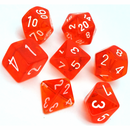 Chessex Translucent - Orange/White - 7 Dice Set