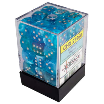 Image of Chessex Luminary - Sky/Silver - 36 D6 Dice Block