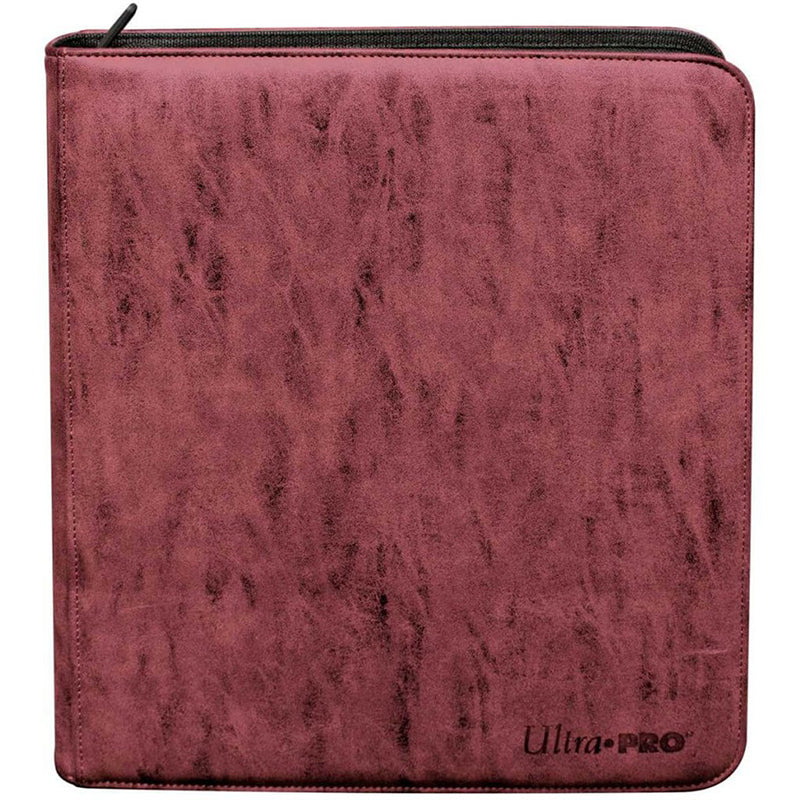 Image of Ruby Suede Zipper 12 Pocket Binder - Ultra Pro