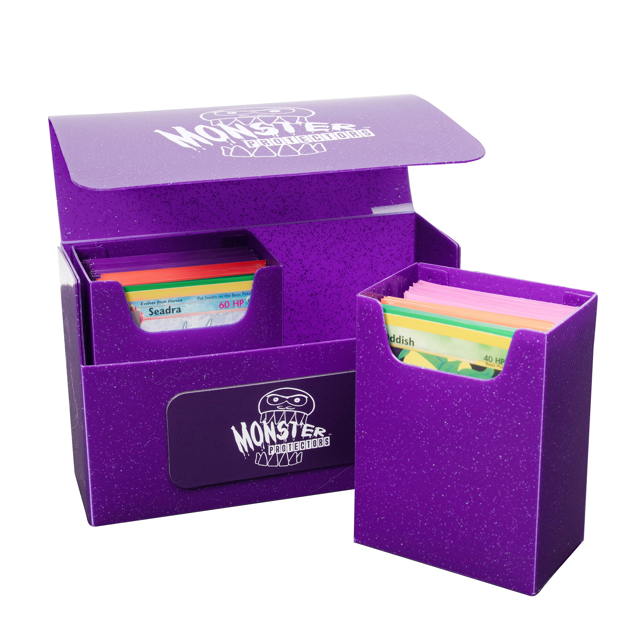 Image of Purple Glitter Double Matte Monster Deck Box
