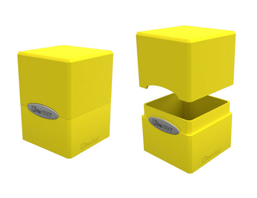 Lemon Yellow Satin Cube Deck Box 100+