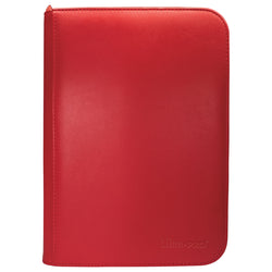 Red Pro Vivid 4 Pocket Zippered Binder
