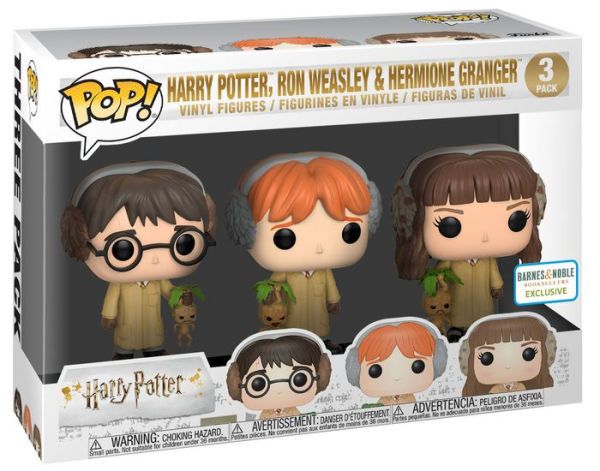 Image of Harry Potter, Ron Weasley & Hermione Granger 3 Pack ( Pop! Harry Potter) Barnes & Noble Exclusive