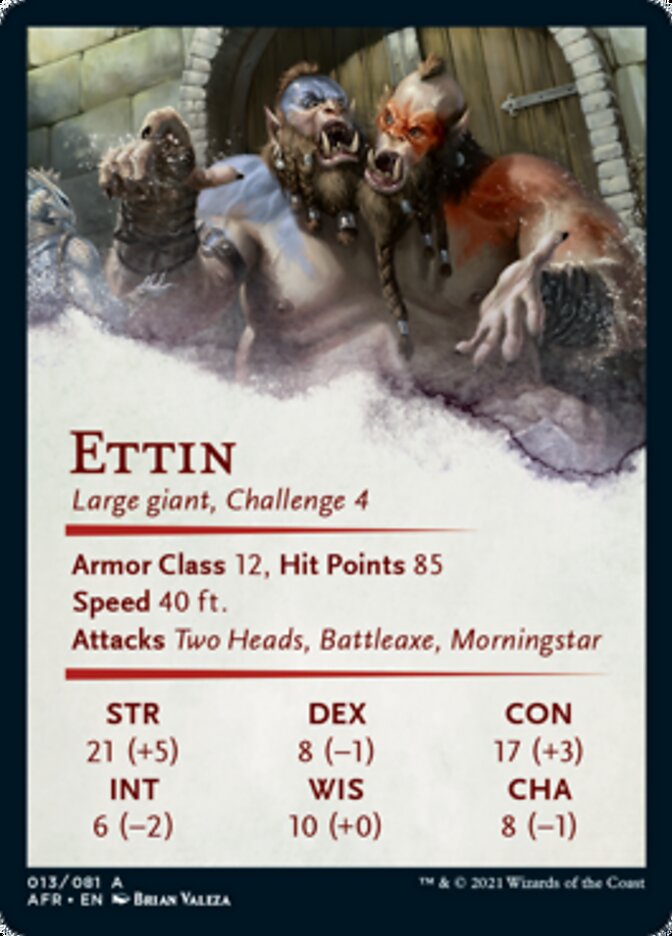 Image of Ettin Art Card [Dungeons & Dragons: Adventures in the Forgotten Realms Art Series]