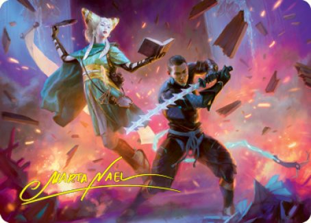 Image of Explosive Entry Art Card (Gold-Stamped Signature) [Kamigawa: Neon Dynasty Art Series]