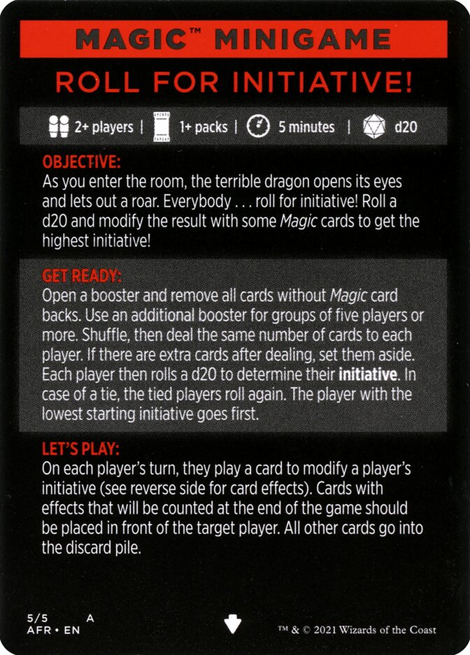 Image of Roll for Initiative (Magic Minigame) [Dungeons & Dragons: Adventures in the Forgotten Realms Minigame]
