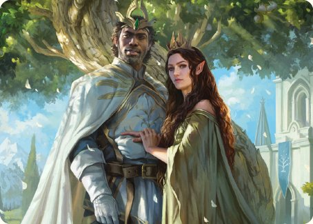 Image of Aragorn and Arwen, Wed Art Card [The Lord of the Rings: Tales of Middle-earth Art Series]