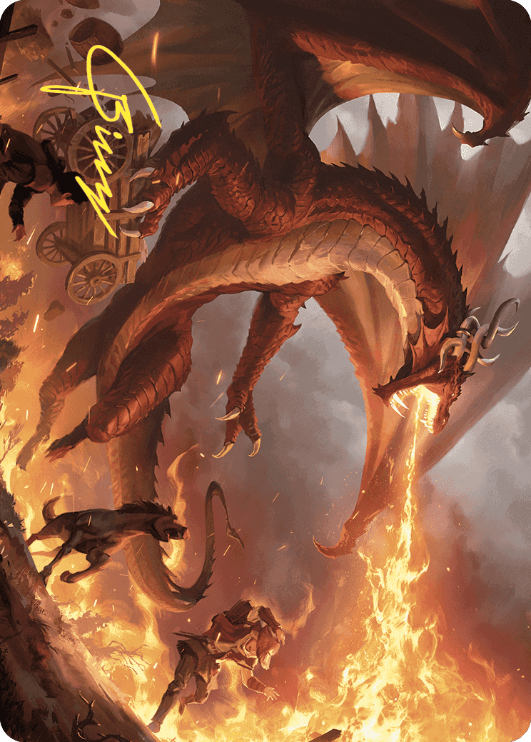Image of Realm-Scorcher Hellkite Art Card (Gold-Stamped Signature) [Wilds of Eldraine Art Series]