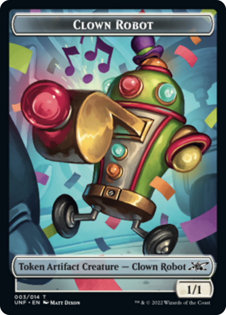 Image of Clown Robot (003) // Food (010) Double-Sided Token [Unfinity Tokens]