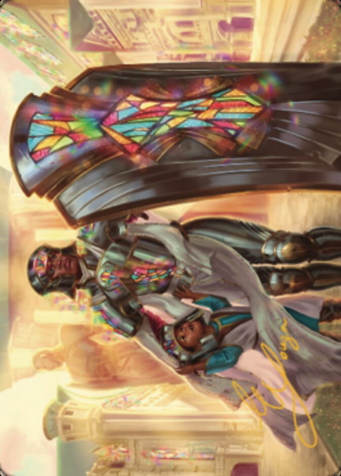 Image of Guardian of New Benalia Art Card (Gold-Stamped Signature) [Dominaria United Art Series]