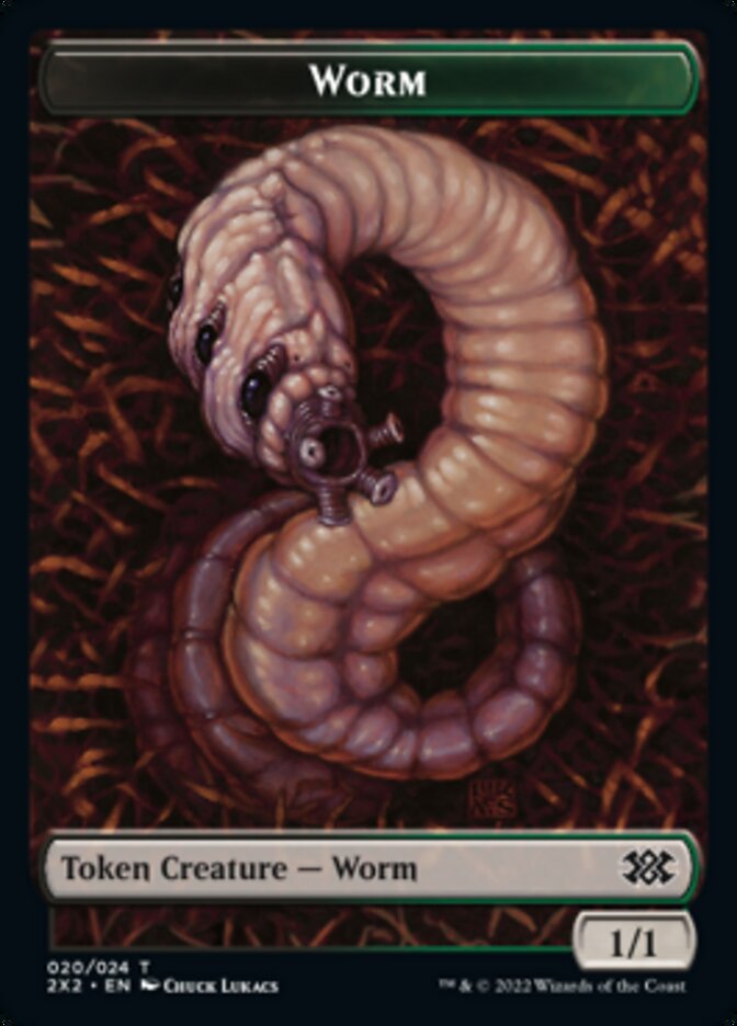 Image of Worm // Knight Double-Sided Token [Double Masters 2022 Tokens]