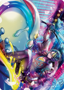 Image of Tatsunari, Toad Rider Art Card [Kamigawa: Neon Dynasty Art Series]