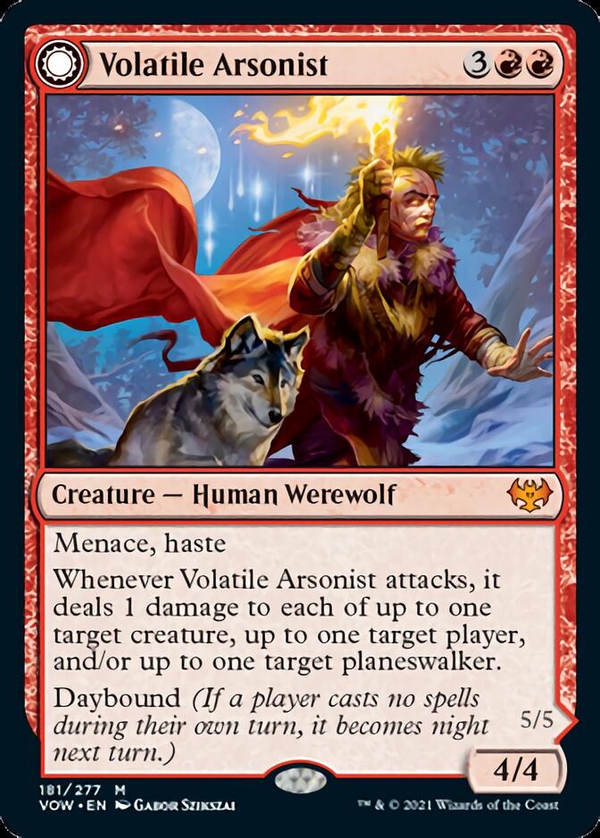 Image of Volatile Arsonist // Dire-Strain Anarchist [Innistrad: Crimson Vow]