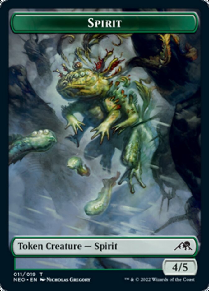Image of Samurai // Spirit (011) Double-Sided Token [Kamigawa: Neon Dynasty Tokens]