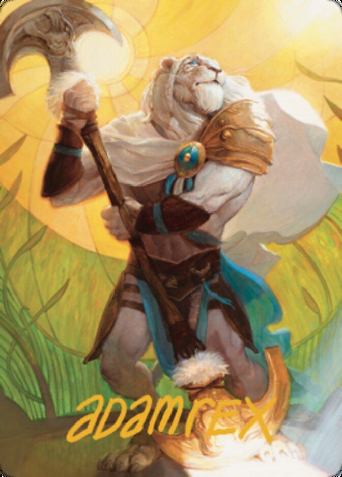 Image of Ajani, Sleeper Agent Art Card (Gold-Stamped Signature) [Dominaria United Art Series]