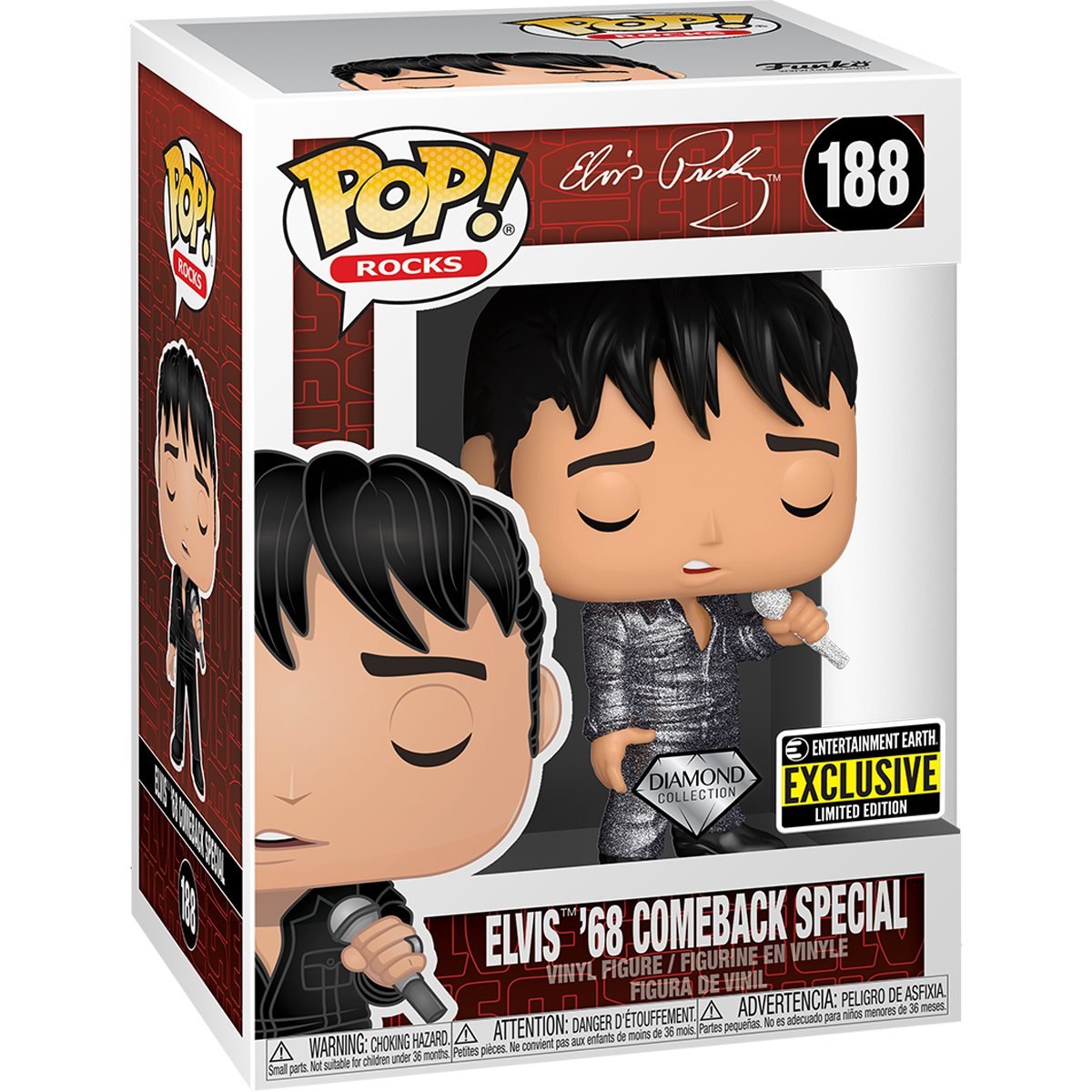 Image of Elvis '68 Comeback Special #188 (Pop! Rocks Entertainment Earth Exclusive Limited Edition)