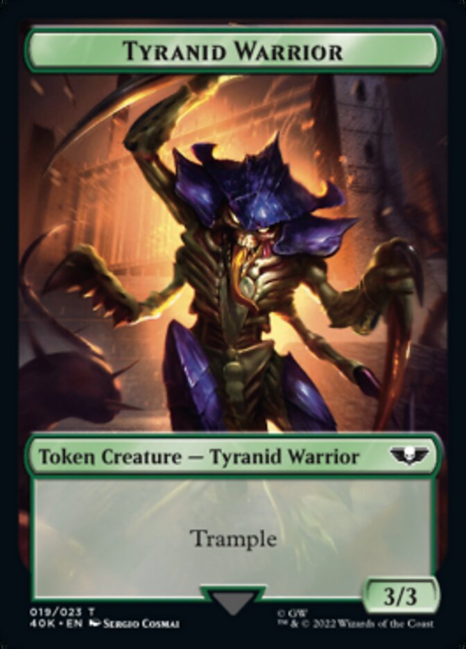 Image of Tyranid (017) // Tyranid Warrior Double-Sided Token (Surge Foil) [Warhammer 40,000 Tokens]