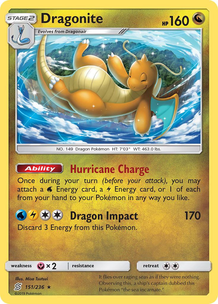 Image of Dragonite (151/236) (Cosmos Holo) [Sun & Moon: Unified Minds]