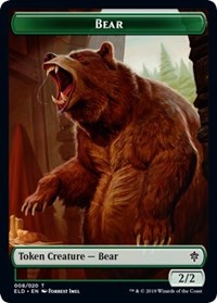Image of Bear // Food (15) Double-Sided Token [Throne of Eldraine Tokens]