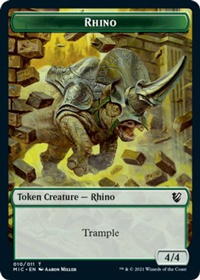 Image of Rhino // Wolf Double-Sided Token [Innistrad: Midnight Hunt Commander Tokens]