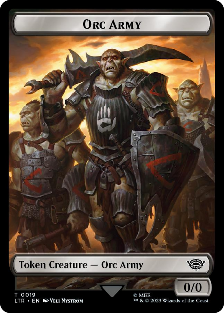 Image of Orc Army (0019) // Food (0023) Double-Sided Token (Surge Foil) [The Lord of the Rings: Tales of Middle-Earth Tokens]