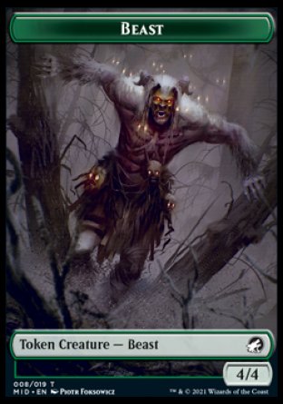 Image of Beast (008) // Spider Double-Sided Token [Innistrad: Midnight Hunt Tokens]