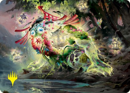 Image of Go-Shintai of Life's Origin Art Card (Gold-Stamped Signature) [Kamigawa: Neon Dynasty Art Series]