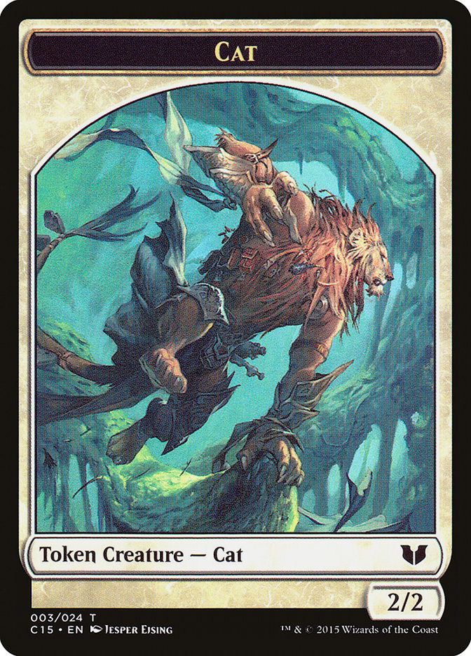 Image of Cat // Zombie Double-Sided Token [Commander 2015 Tokens]