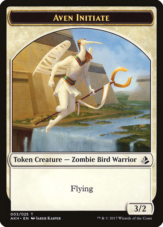 Image of Aven Initiate // Snake Double-Sided Token [Amonkhet Tokens]