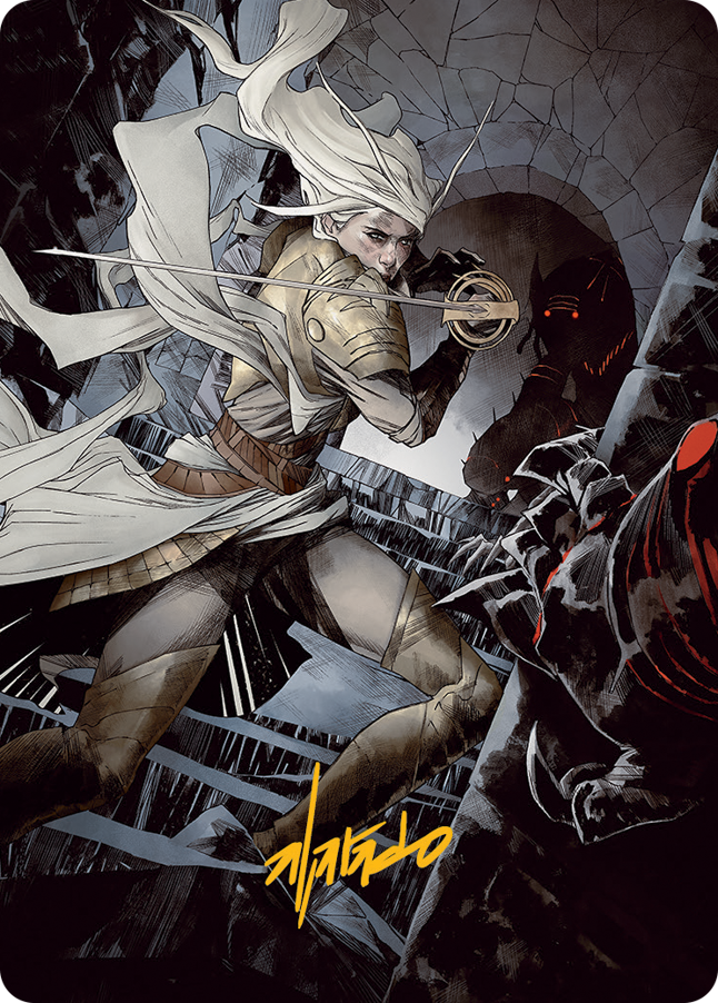 Image of Thalia, Guardian of Thraben Art Card (Gold-Stamped Signature) [March of the Machine Art Series]