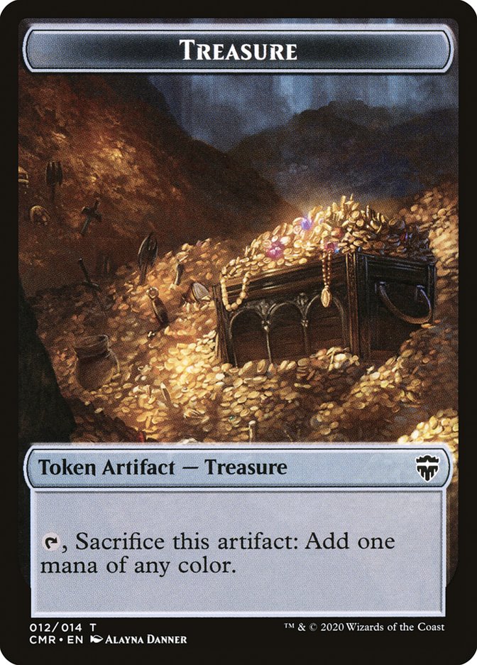 Image of Treasure // Zombie Double-Sided Token [Commander Legends Tokens]