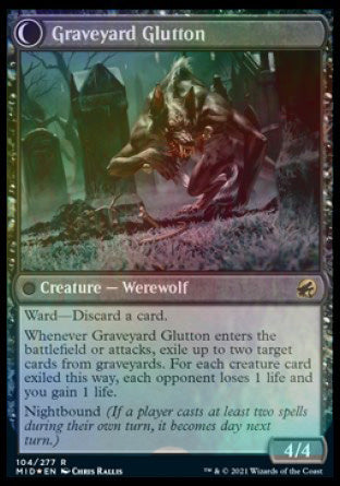 Image of Graveyard Trespasser // Graveyard Glutton [Innistrad: Midnight Hunt Prerelease Promos]