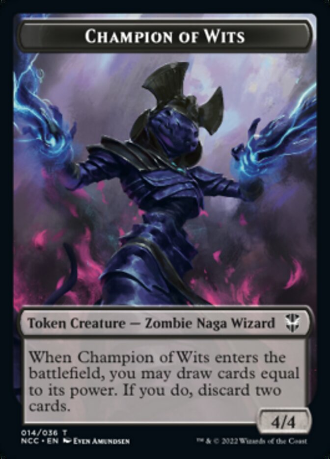 Image of Tentacle // Champion of Wits Double-Sided Token [Streets of New Capenna Commander Tokens]