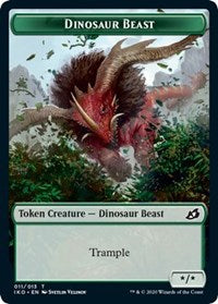 Image of Dinosaur Beast // Human Soldier (004) Double-Sided Token [Ikoria: Lair of Behemoths Tokens]