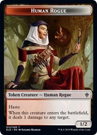 Image of Human Rogue // Food (15) Double-Sided Token [Throne of Eldraine Tokens]