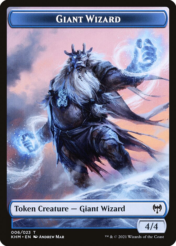 Image of Dwarf Berserker // Giant Wizard Double-Sided Token [Kaldheim Tokens]