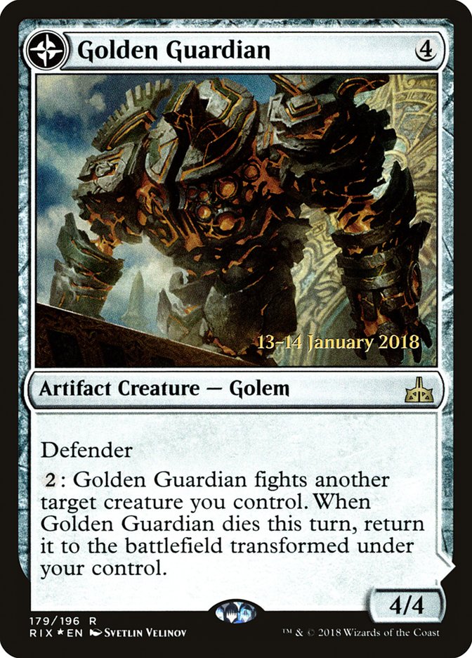 Image of Golden Guardian // Gold-Forge Garrison [Rivals of Ixalan Prerelease Promos]