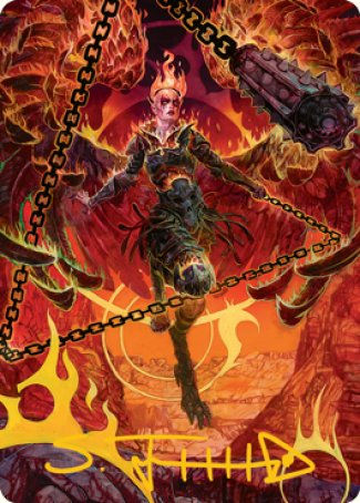 Image of Zariel, Archduke of Avernus Art Card (Gold-Stamped Signature) [Dungeons & Dragons: Adventures in the Forgotten Realms Art Series]