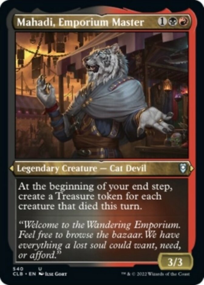 Image of Mahadi, Emporium Master (Foil Etched) [Commander Legends: Battle for Baldur's Gate]