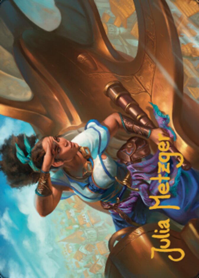 Image of Talas Lookout Art Card (Gold-Stamped Signature) [Dominaria United Art Series]