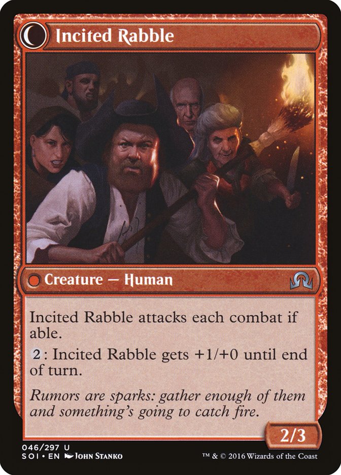 Image of Town Gossipmonger // Incited Rabble [Shadows over Innistrad]