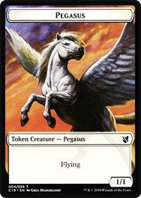 Image of Pegasus // Human Double-Sided Token [Commander 2019 Tokens]