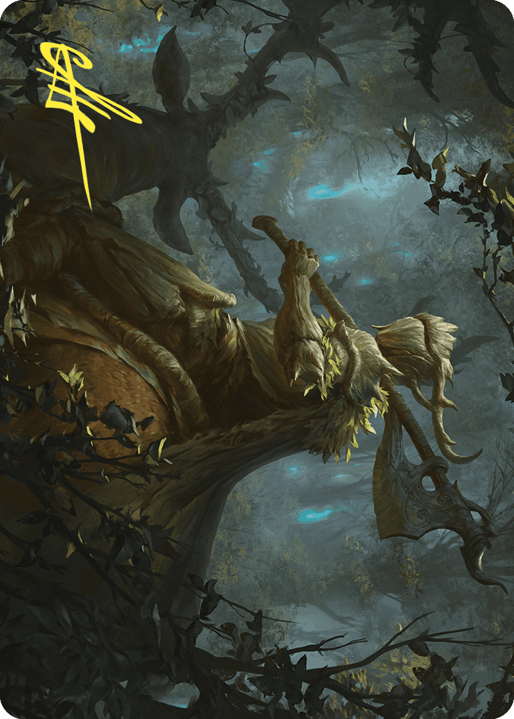Image of Verdant Outrider Art Card (Gold-Stamped Signature) [Wilds of Eldraine Art Series]