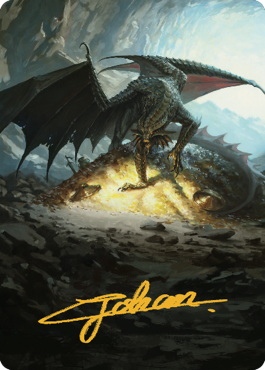 Image of Ancient Copper Dragon Art Card (04) (Gold-Stamped Signature) [Commander Legends: Battle for Baldur's Gate Art Series]