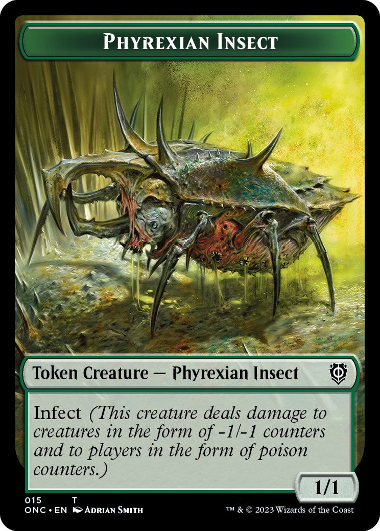 Image of Phyrexian Wurm // Phyrexian Insect Double-Sided Token [Phyrexia: All Will Be One Commander Tokens]