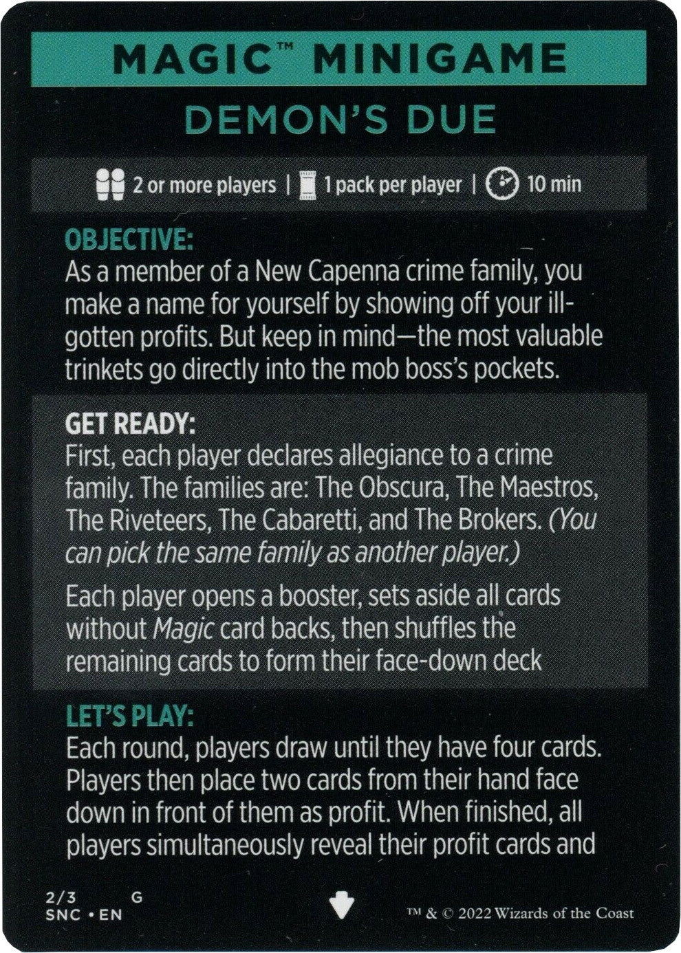 Image of Demon's Due (Magic Minigame) [Streets of New Capenna Minigame]