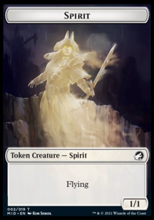 Image of Spirit // Zombie (015) Double-Sided Token [Innistrad: Midnight Hunt Tokens]