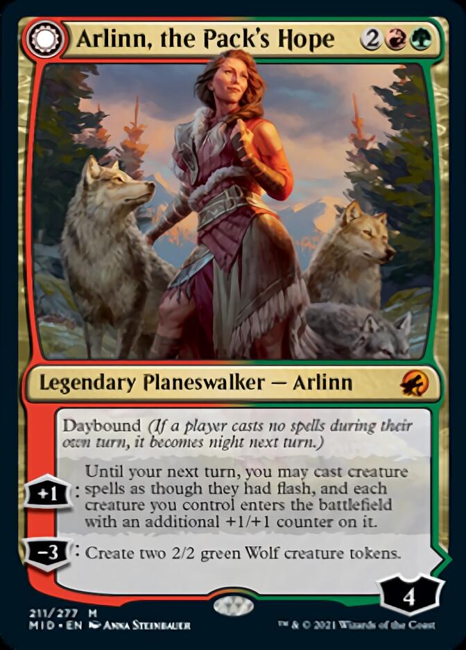 Image of Arlinn, the Pack's Hope // Arlinn, the Moon's Fury [Innistrad: Midnight Hunt]