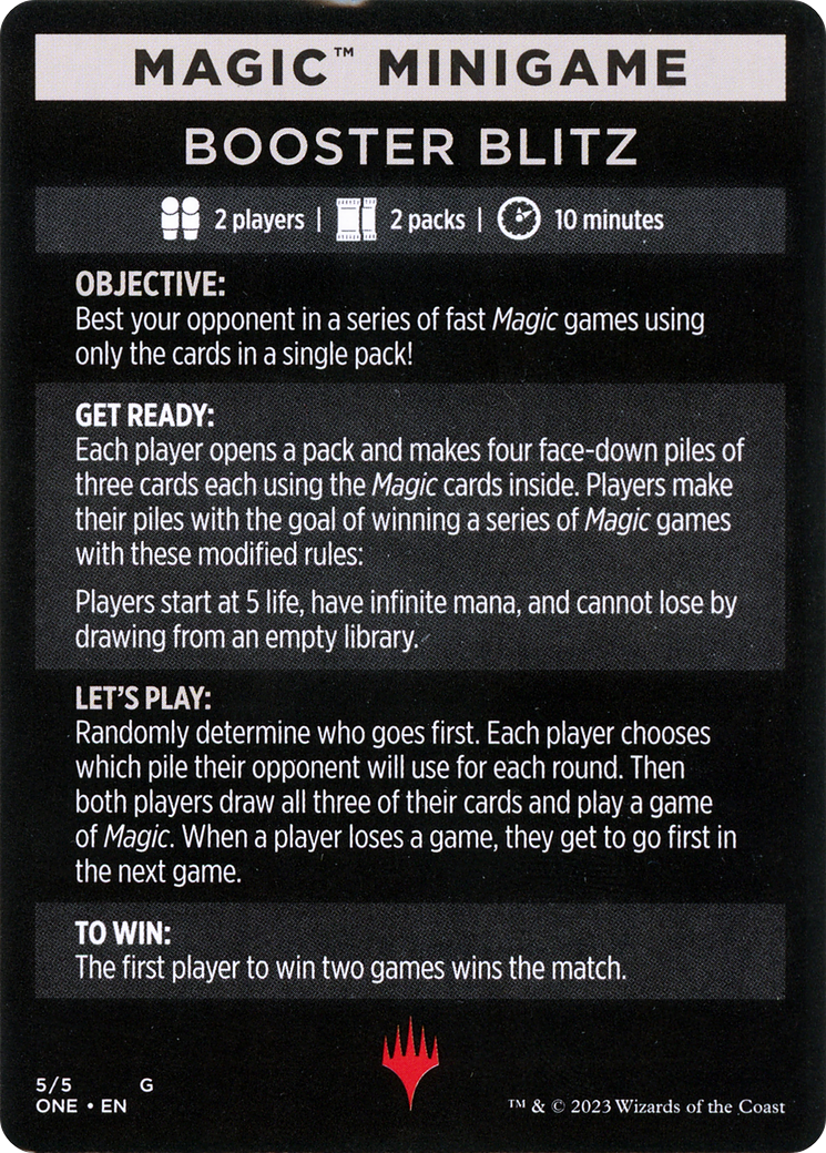 Image of Booster Blitz (Magic Minigame) [Phyrexia: All Will Be One Minigame]