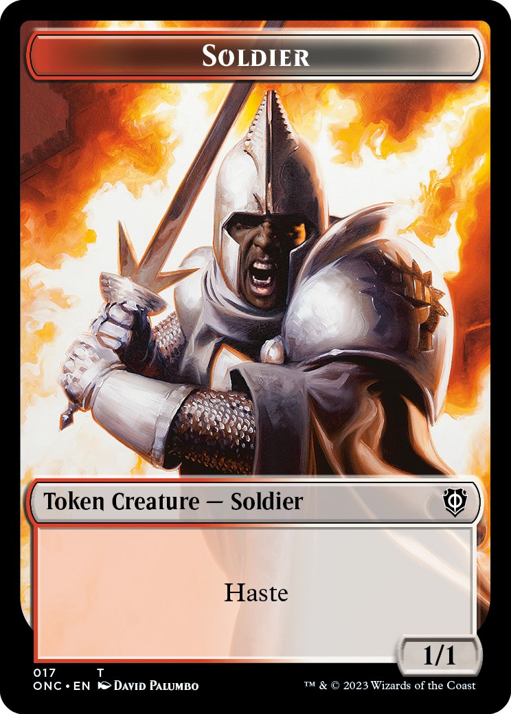 Image of Soldier (017) // Eldrazi Double-Sided Token [Phyrexia: All Will Be One Commander Tokens]
